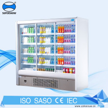 Vertical Display 4 Glass Door Cabinet Refrigerator